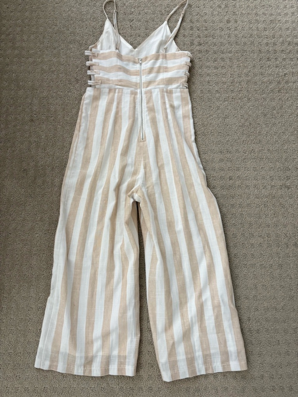 Forever 21 Cream and White Striped One-Piece Jumpsuit - Picture 4 of 6